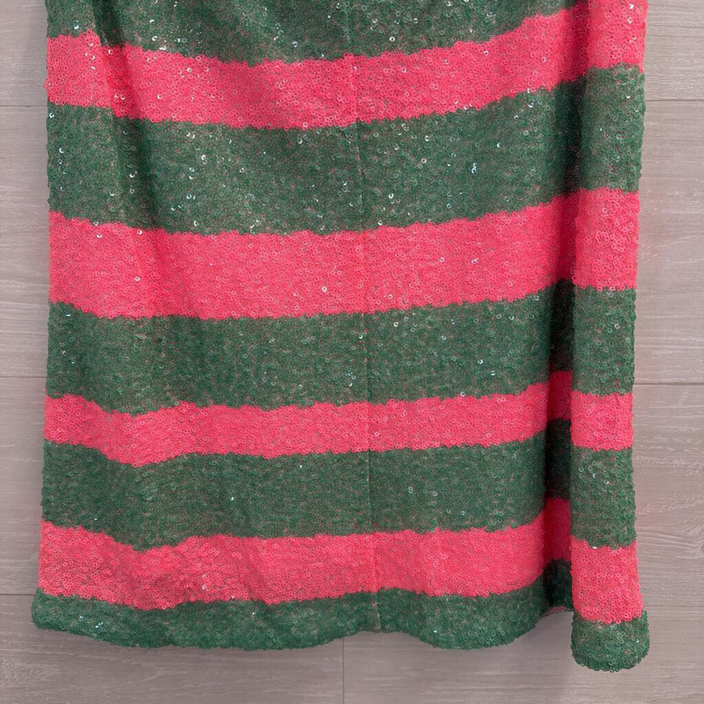 Lilly Pulitzer Green/ Pink Striped Sequin Tank Top Extra Small