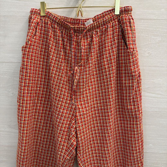 Bobbie Brooks Red/ Multi Plaid Wide Leg Pull On Pants Extra Large