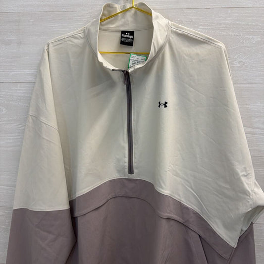 Under Armour White/ Grey Oversized Half Zip Pullover Extra Large