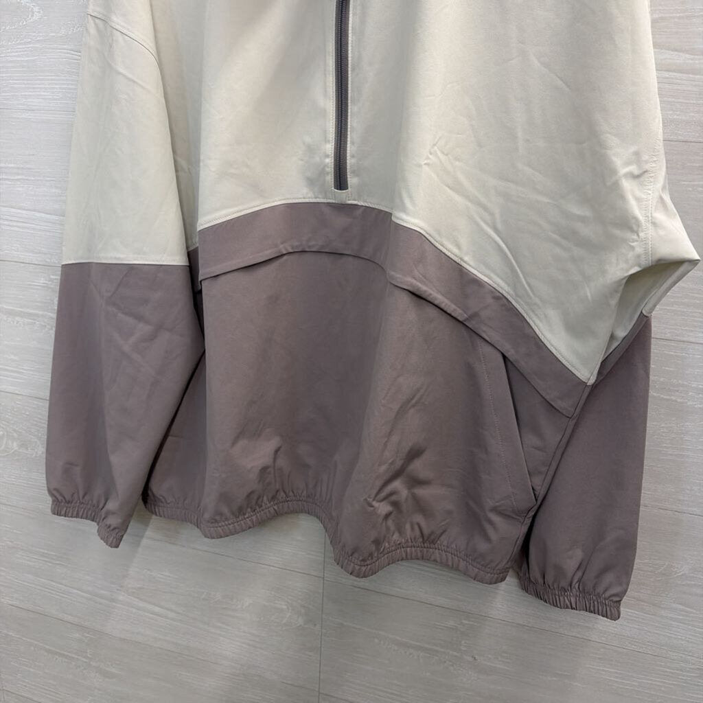 Under Armour White/ Grey Oversized Half Zip Pullover Extra Large