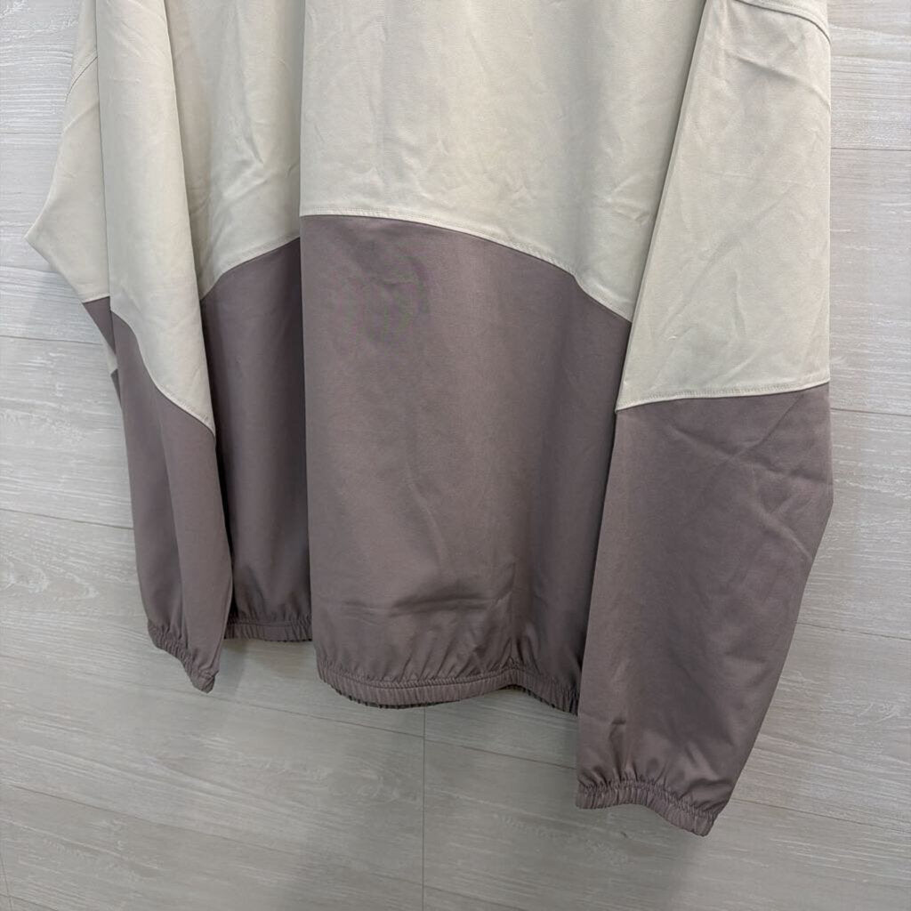 Under Armour White/ Grey Oversized Half Zip Pullover Extra Large