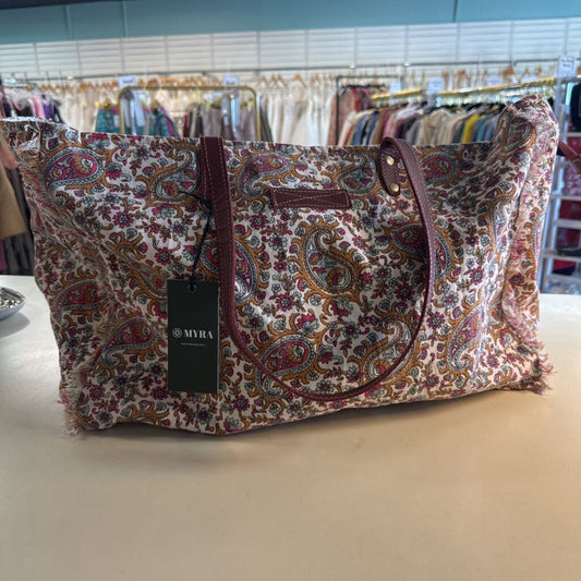 Myra Bag White/ Multi Paisley Print Weekender Bag