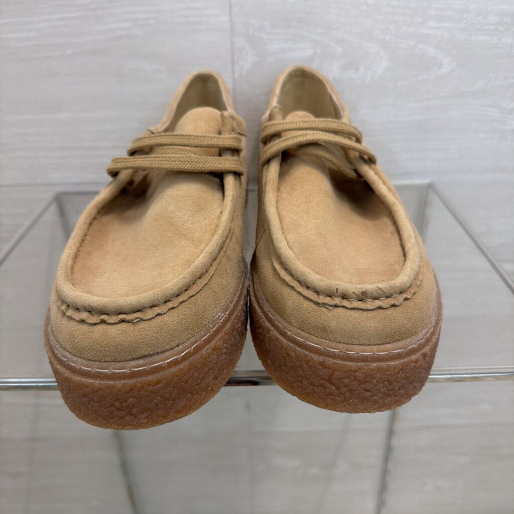 Hush Puppies Beige Suede Bridget Platform Shoes 11