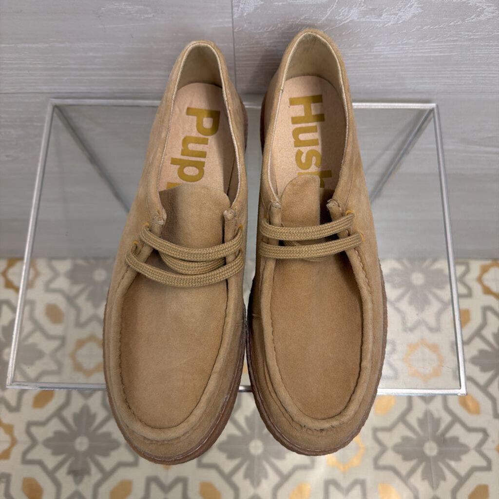 Hush Puppies Beige Suede Bridget Platform Shoes 11
