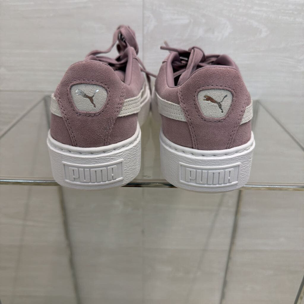 Puma Purple/ White Suede Platform Sneakers 10