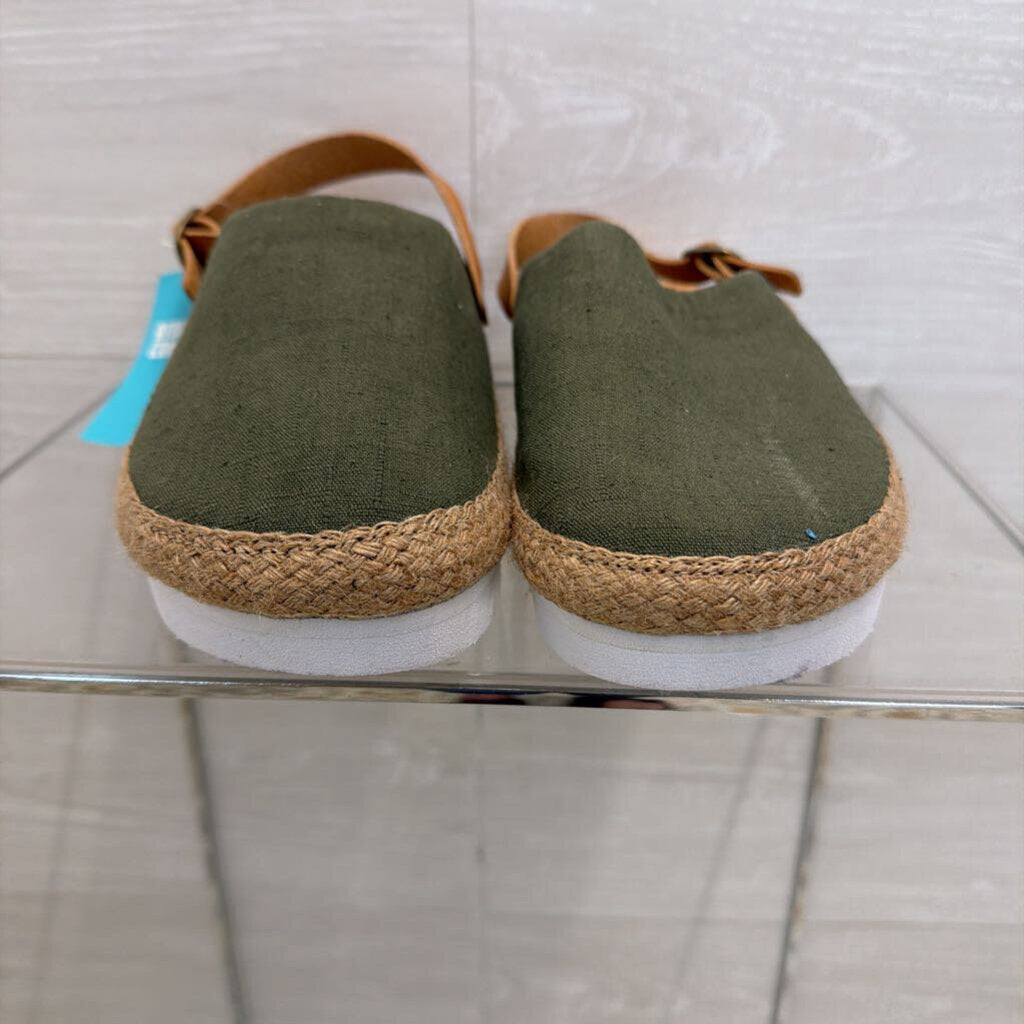 Reef Green/ Brown Cushion Sage Slip On Espadrille Shoes 10