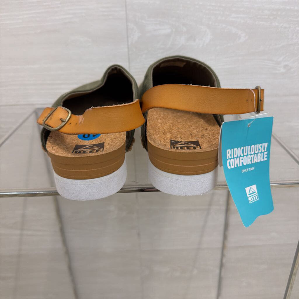 Reef Green/ Brown Cushion Sage Slip On Espadrille Shoes 10