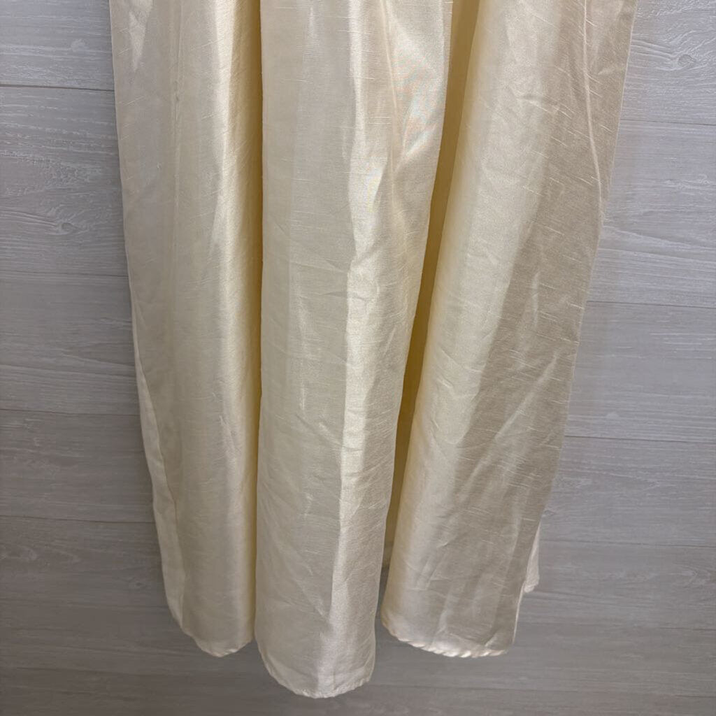 Lulus Cream V neck Bow Front Sleeveless Midi Dress Small