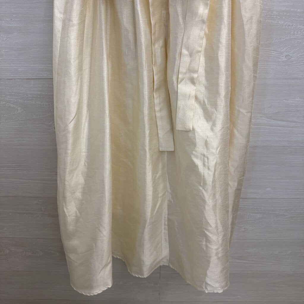 Lulus Cream V neck Bow Front Sleeveless Midi Dress Small