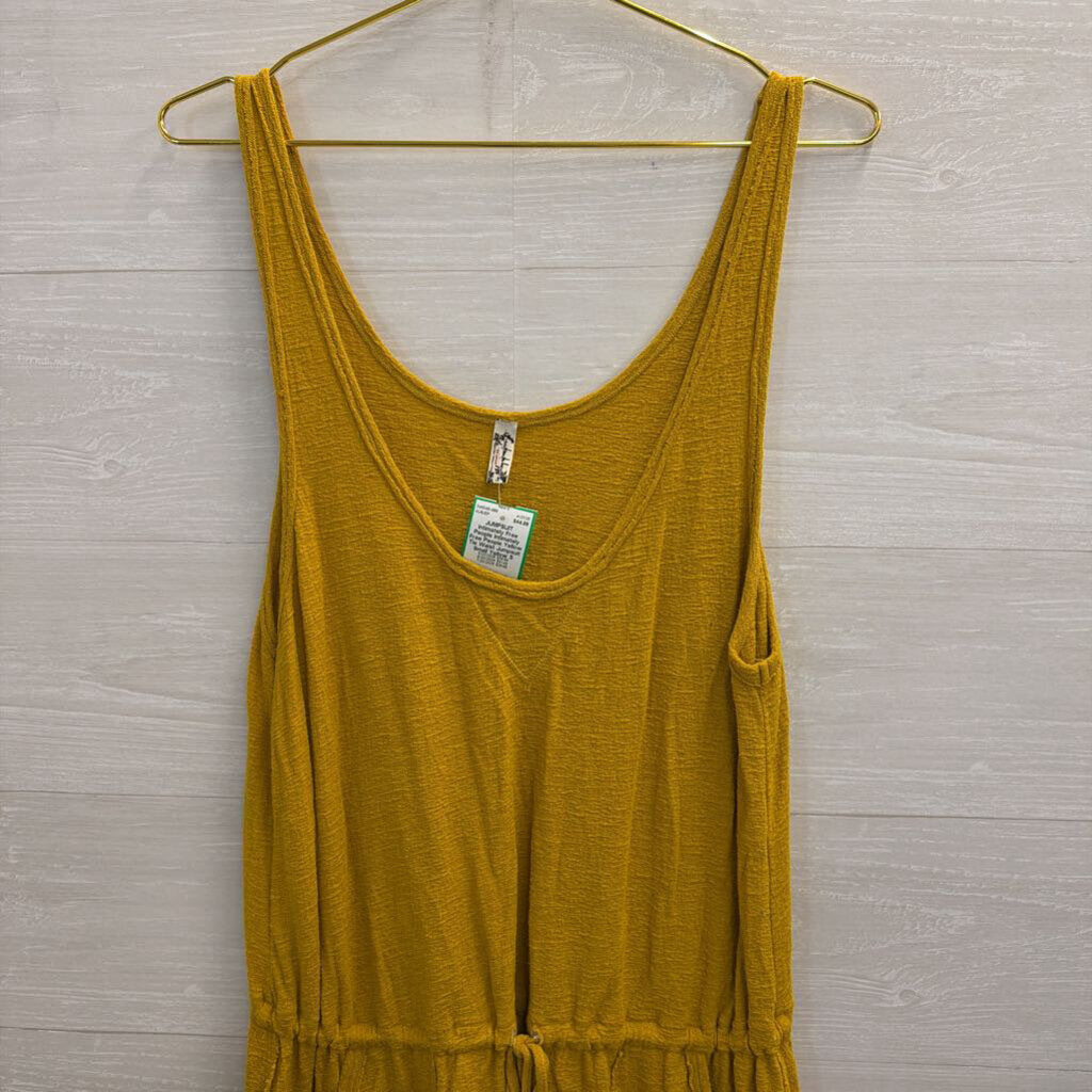 Intimately Free People Yellow Tie Waist Jumpsuit Small
