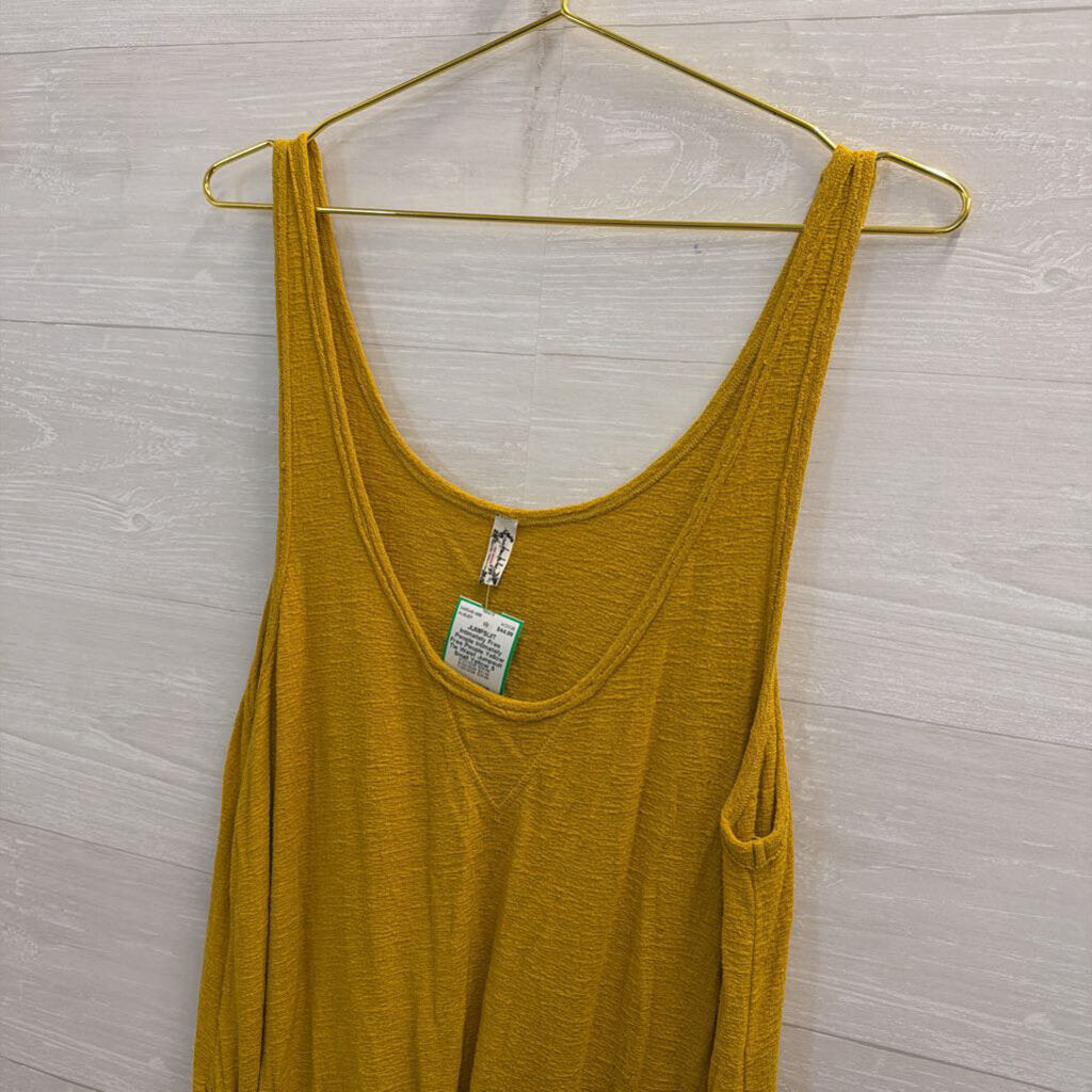 Intimately Free People Yellow Tie Waist Jumpsuit Small