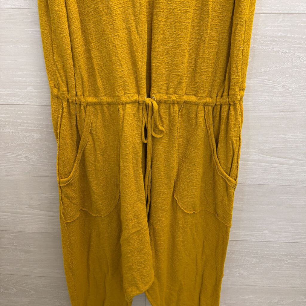 Intimately Free People Yellow Tie Waist Jumpsuit Small