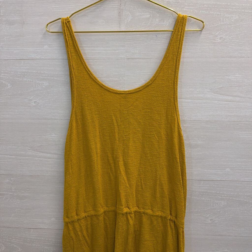 Intimately Free People Yellow Tie Waist Jumpsuit Small