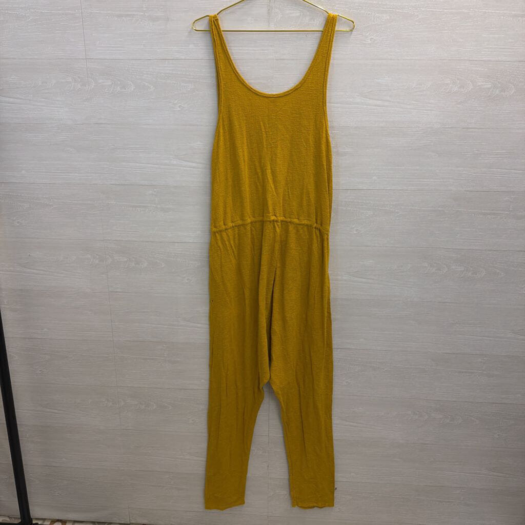 Intimately Free People Yellow Tie Waist Jumpsuit Small