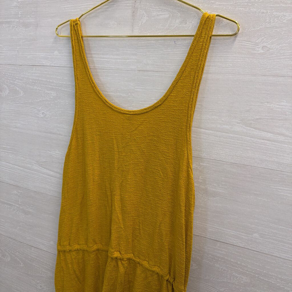 Intimately Free People Yellow Tie Waist Jumpsuit Small