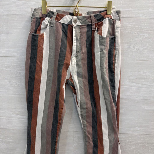 Saints and Hearts Brown/Multi Striped Bellbottom Pants Extra Large