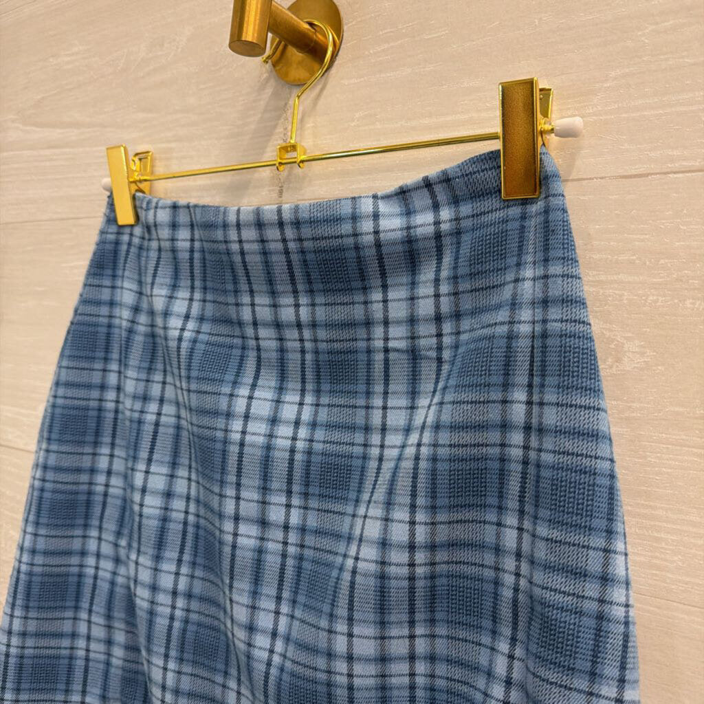 Brandy Melville Blue Plaid Mini Skirt Extra Small