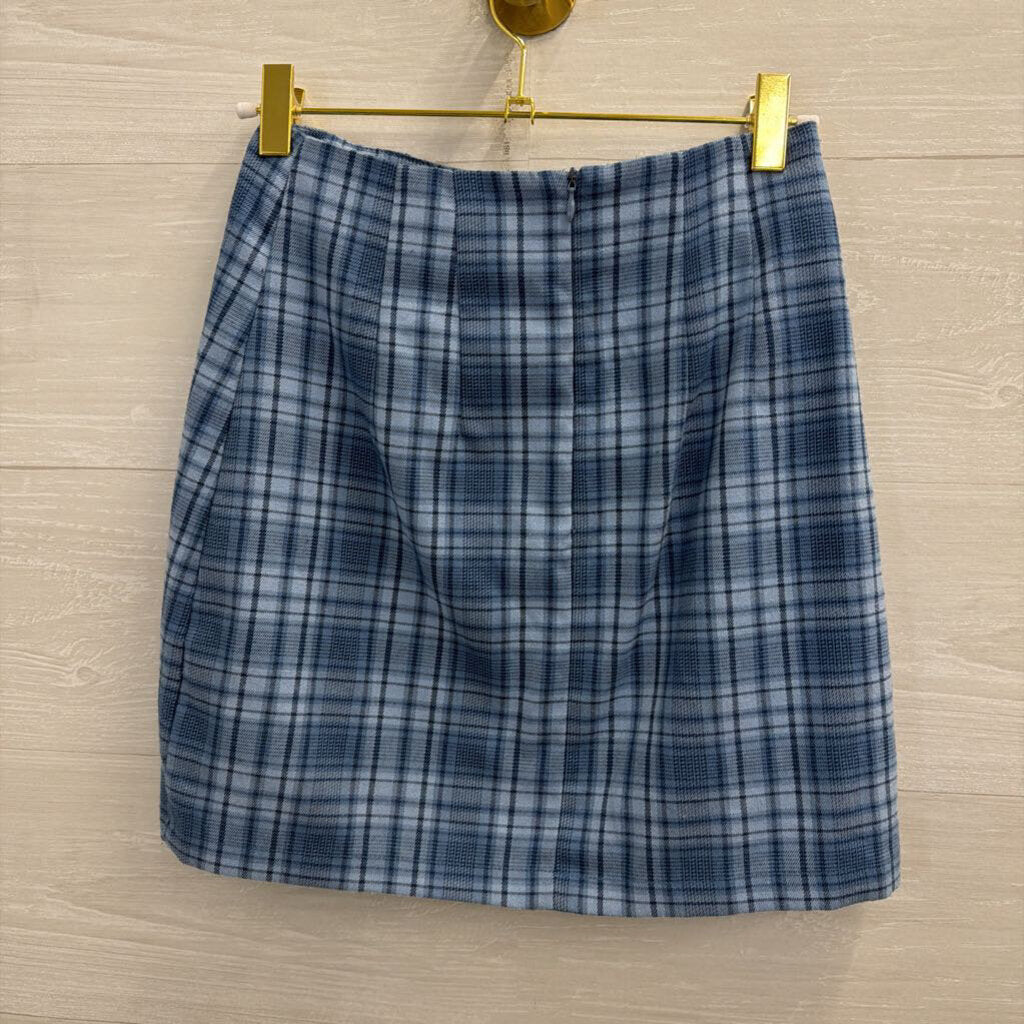 Brandy Melville Blue Plaid Mini Skirt Extra Small