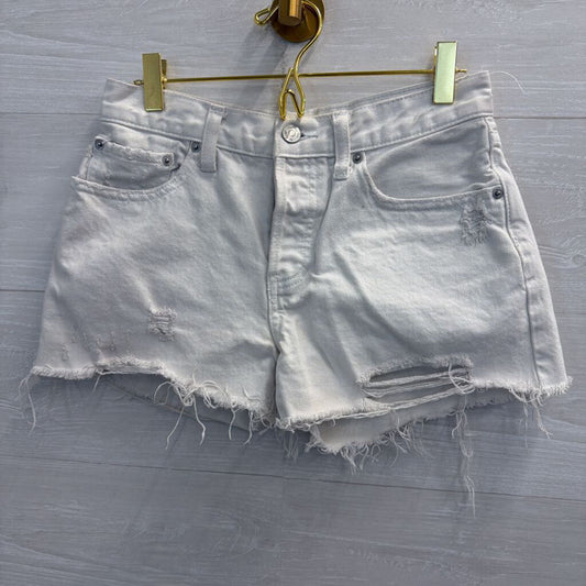 We The Free White Distressed Cut Off Shorts 26