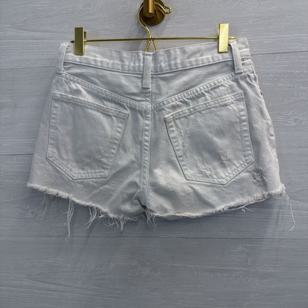 We The Free White Distressed Cut Off Shorts 26
