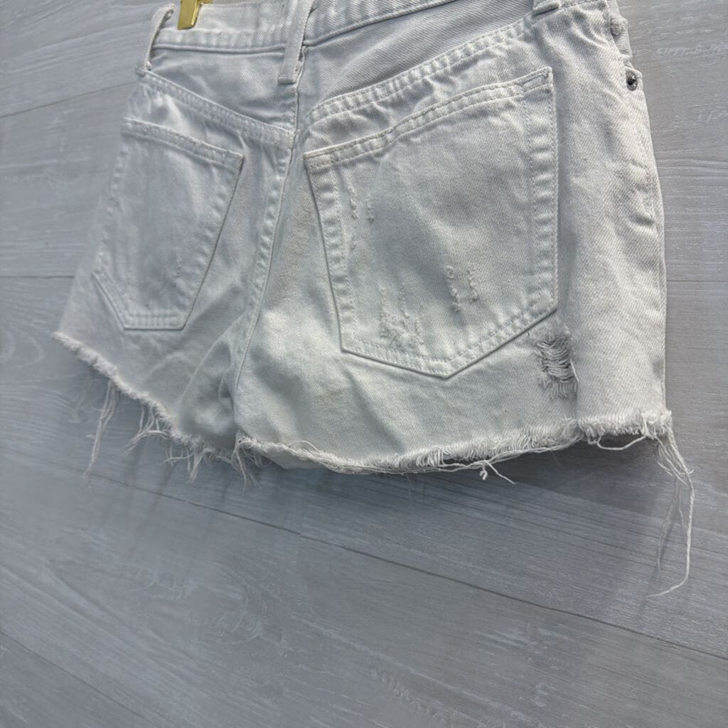 We The Free White Distressed Cut Off Shorts 26