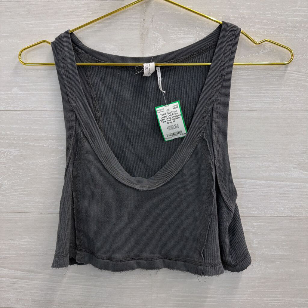 Out From Under Grey Cropped Tank Top Medium