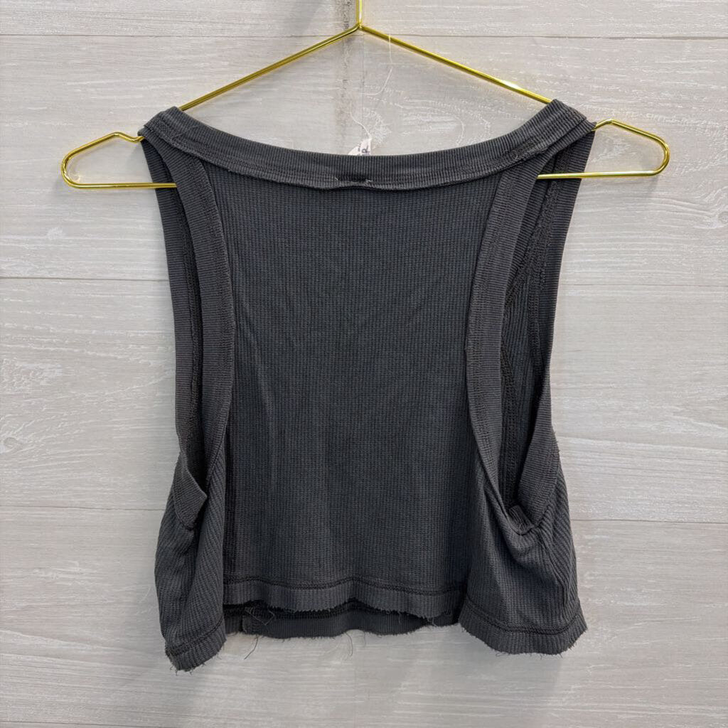 Out From Under Grey Cropped Tank Top Medium