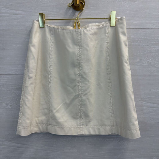 Free People Cream Faux Leather Mini Skirt 6