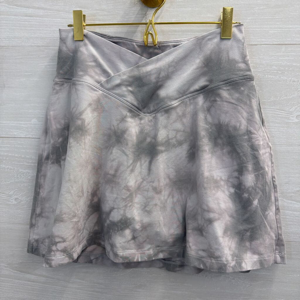 Pink Grey Print Skort Medium