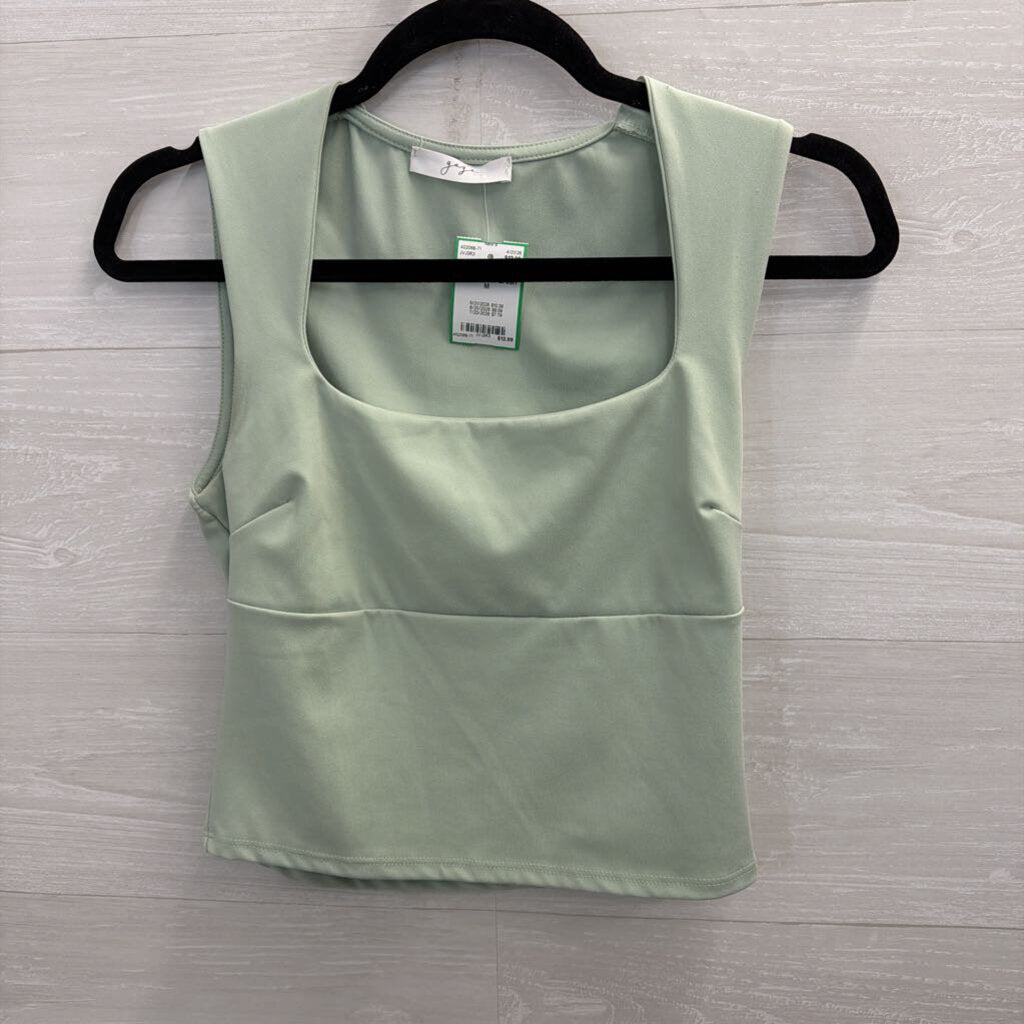 Gaze Green Cropped Tank Top Medium