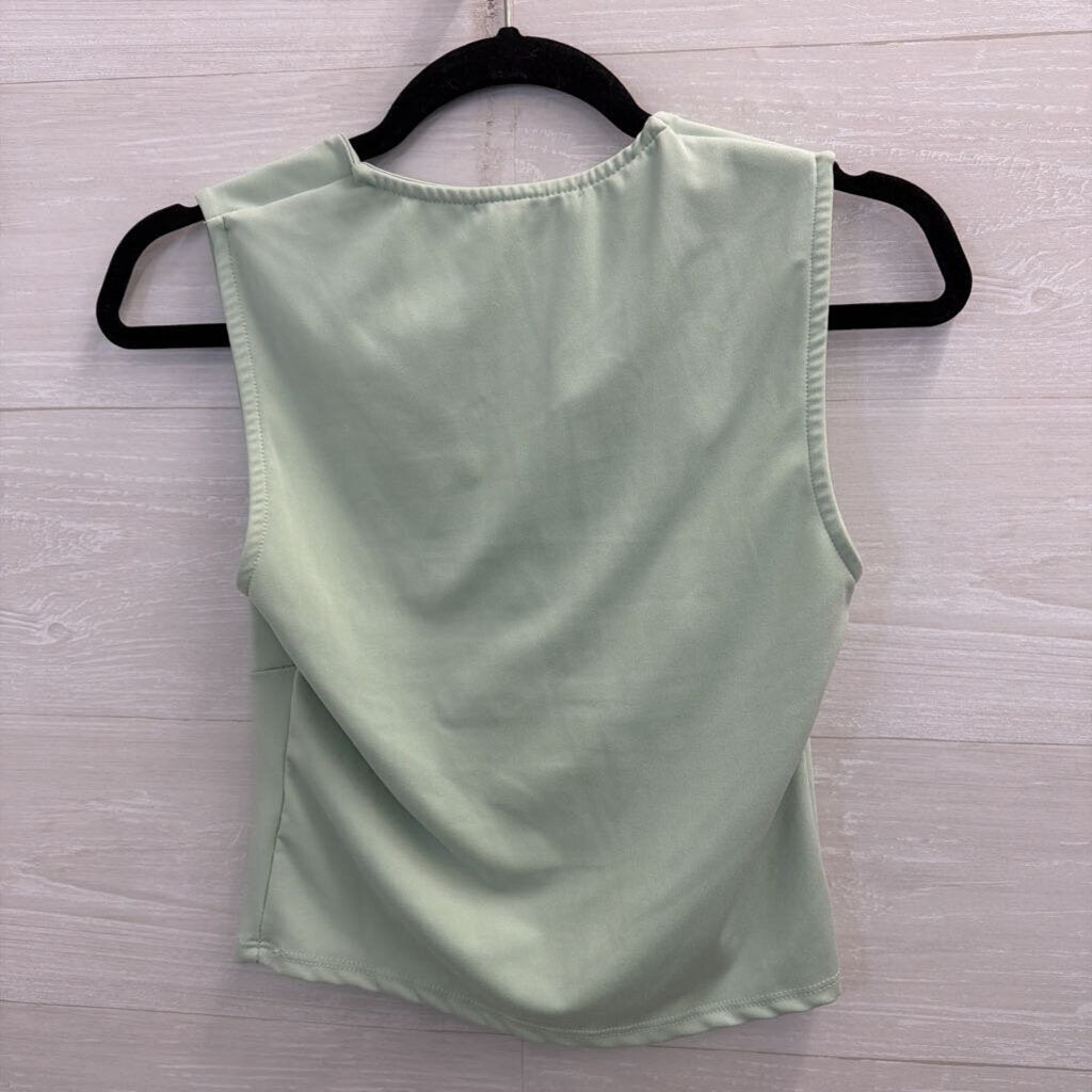 Gaze Green Cropped Tank Top Medium