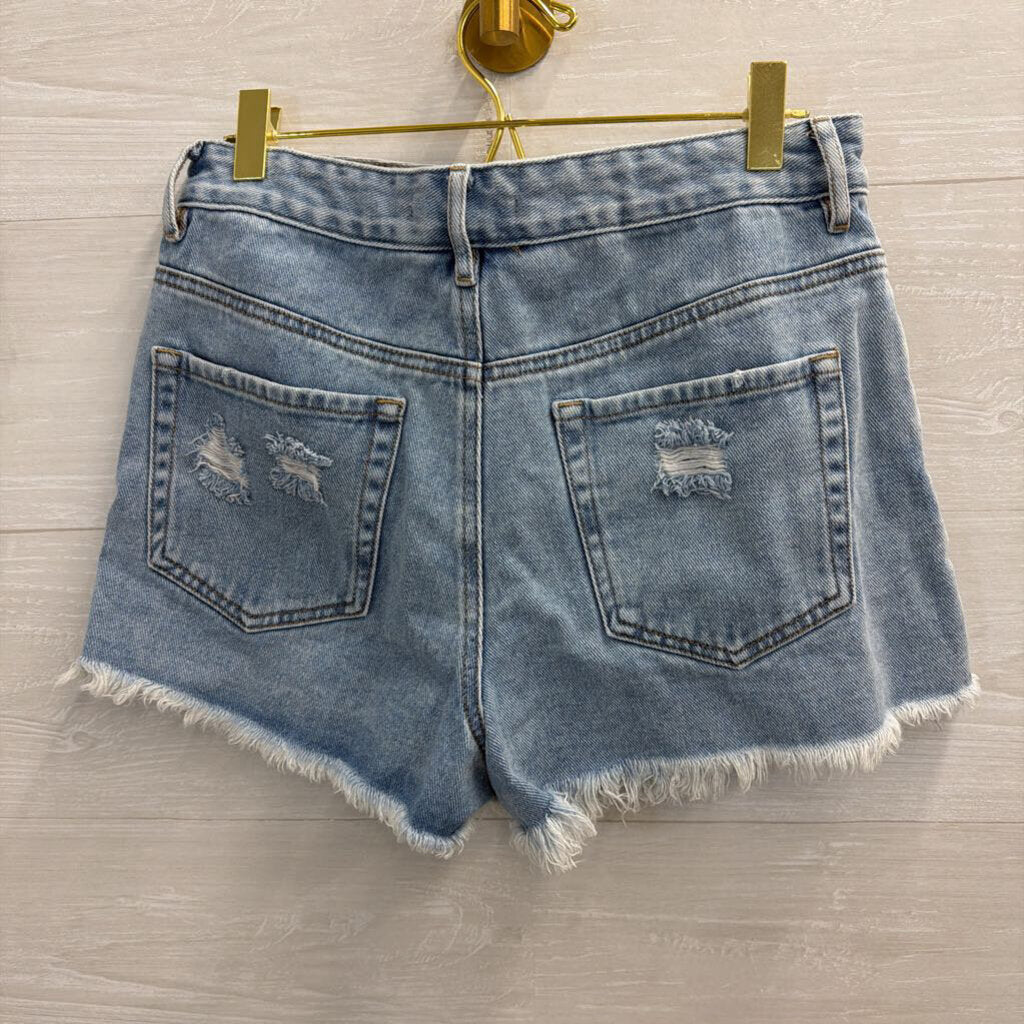 PacSun Light Wash Distressed Cutoff Denim Shorts 28