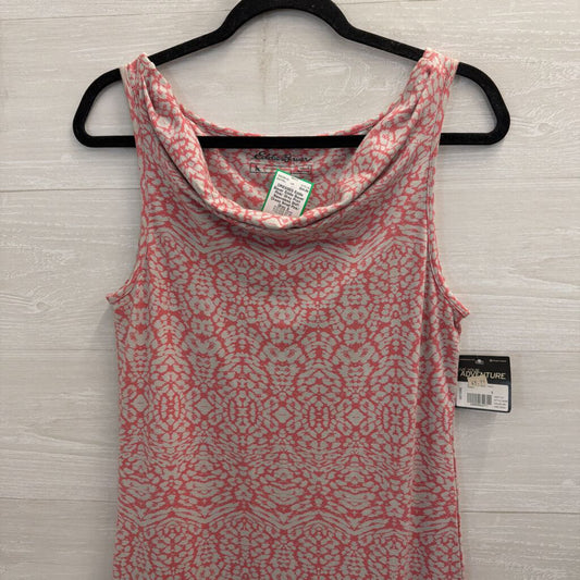 Eddie Bauer Pink/ Grey Print Sleeveless Shift Dress Small