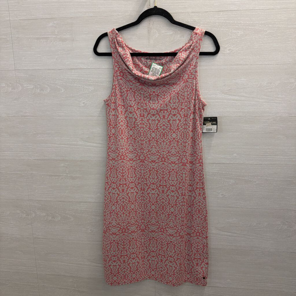 Eddie Bauer Pink/ Grey Print Sleeveless Shift Dress Small