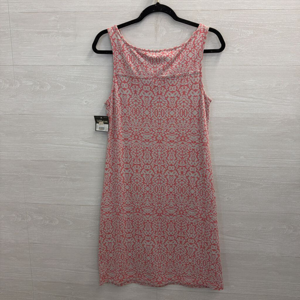 Eddie Bauer Pink/ Grey Print Sleeveless Shift Dress Small