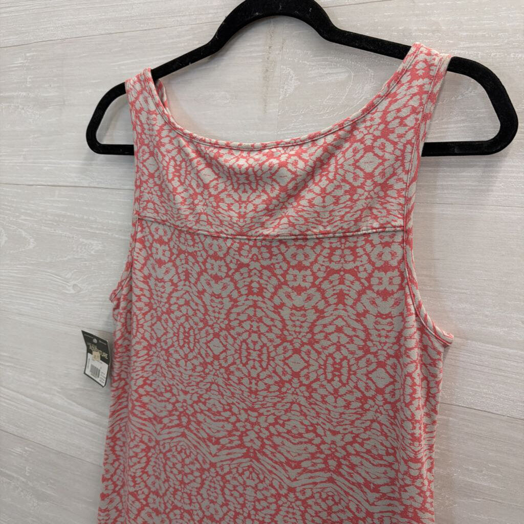 Eddie Bauer Pink/ Grey Print Sleeveless Shift Dress Small