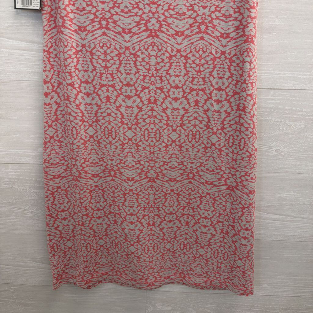Eddie Bauer Pink/ Grey Print Sleeveless Shift Dress Small