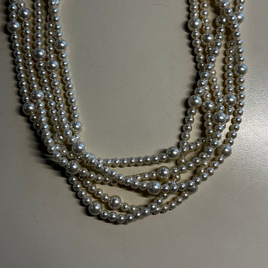 Multi Strand Faux Pearl Necklace