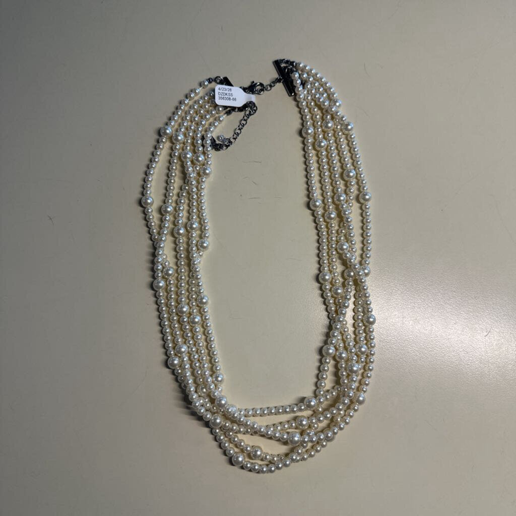 Multi Strand Faux Pearl Necklace