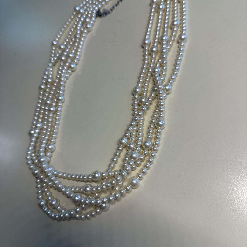 Multi Strand Faux Pearl Necklace