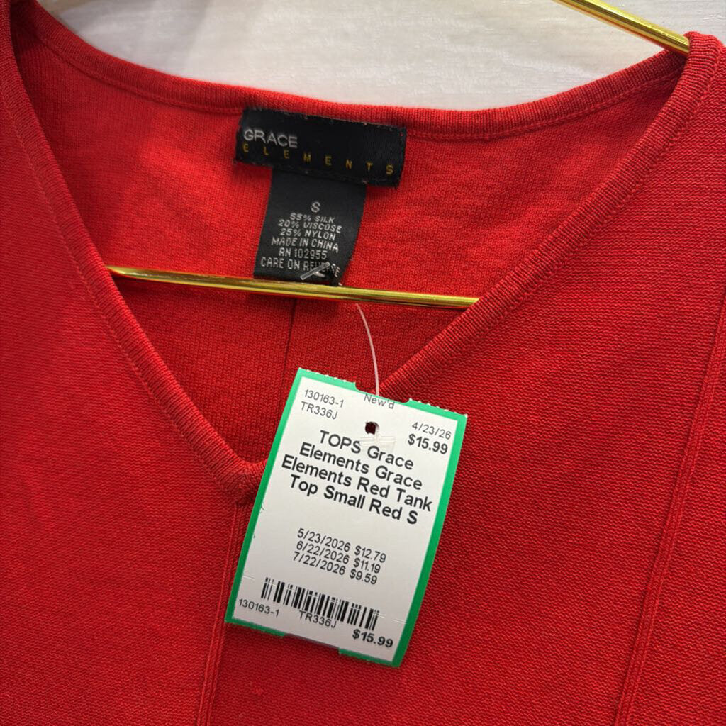 Grace Elements Red Tank Top Small