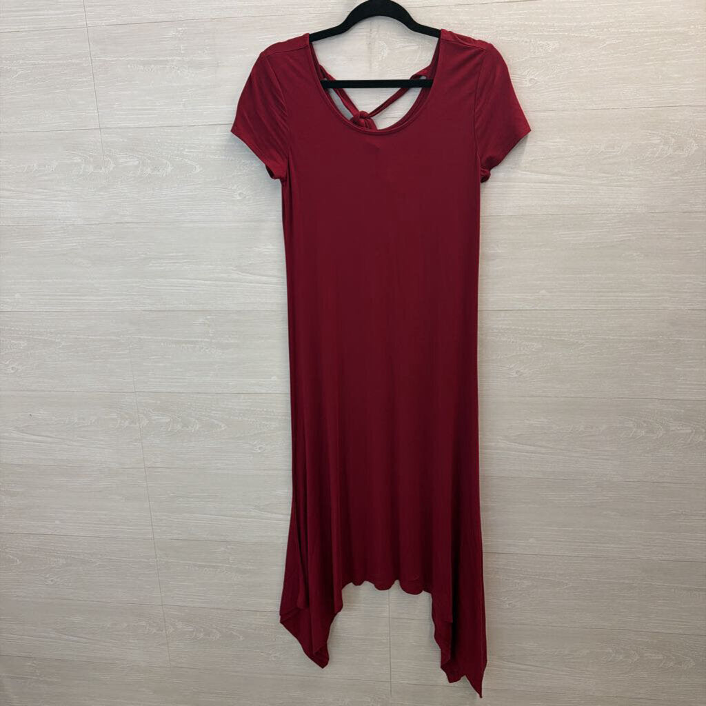 Chicos Red Short Sleeve Midi Dress Small