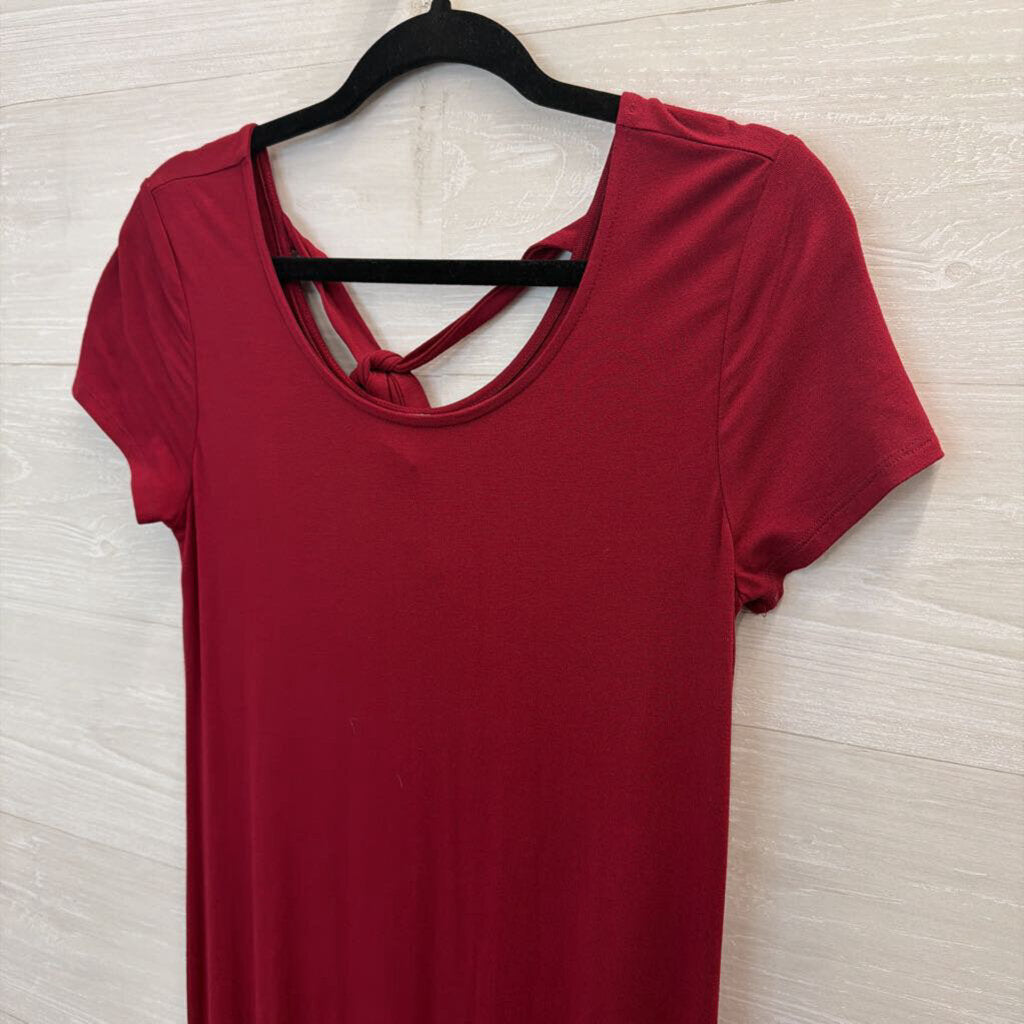 Chicos Red Short Sleeve Midi Dress Small