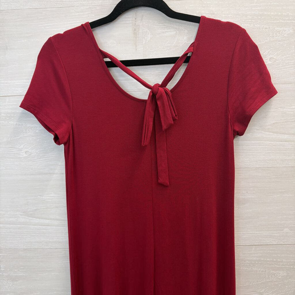 Chicos Red Short Sleeve Midi Dress Small