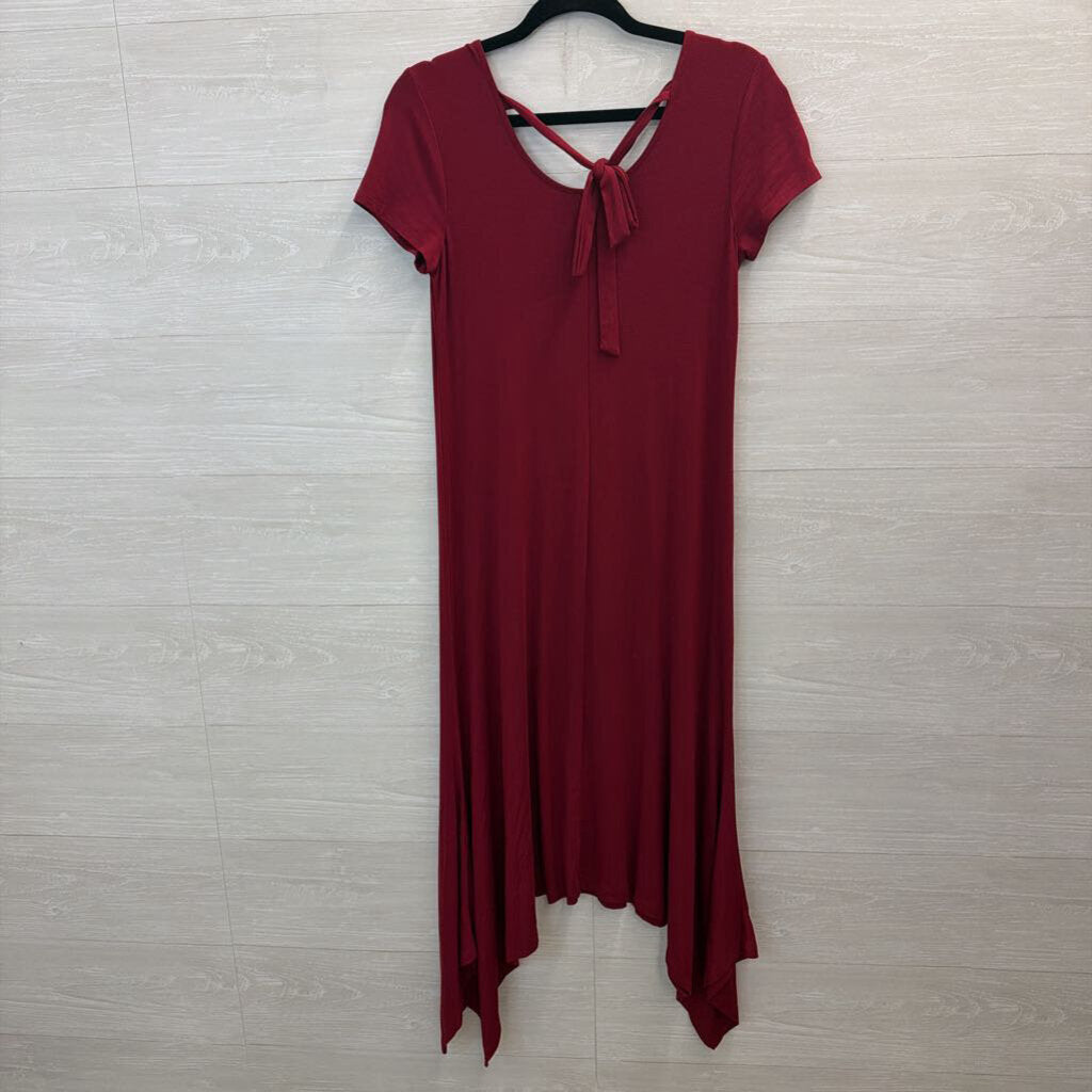 Chicos Red Short Sleeve Midi Dress Small