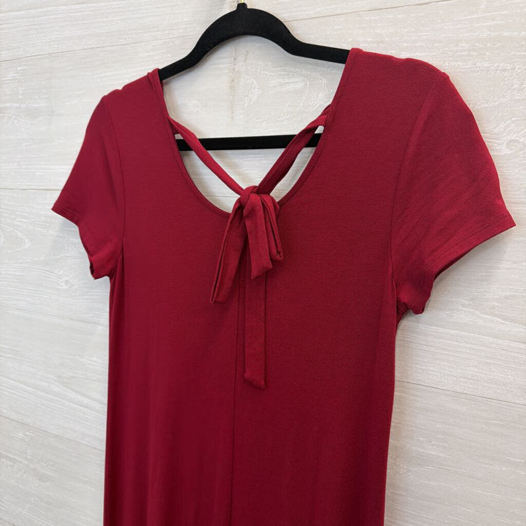 Chicos Red Short Sleeve Midi Dress Small
