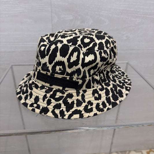French Connection Cream/ Black Leopard Print Bucket Hat