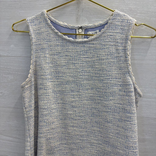 J Crew White/ Blue Textured Tank Top Small