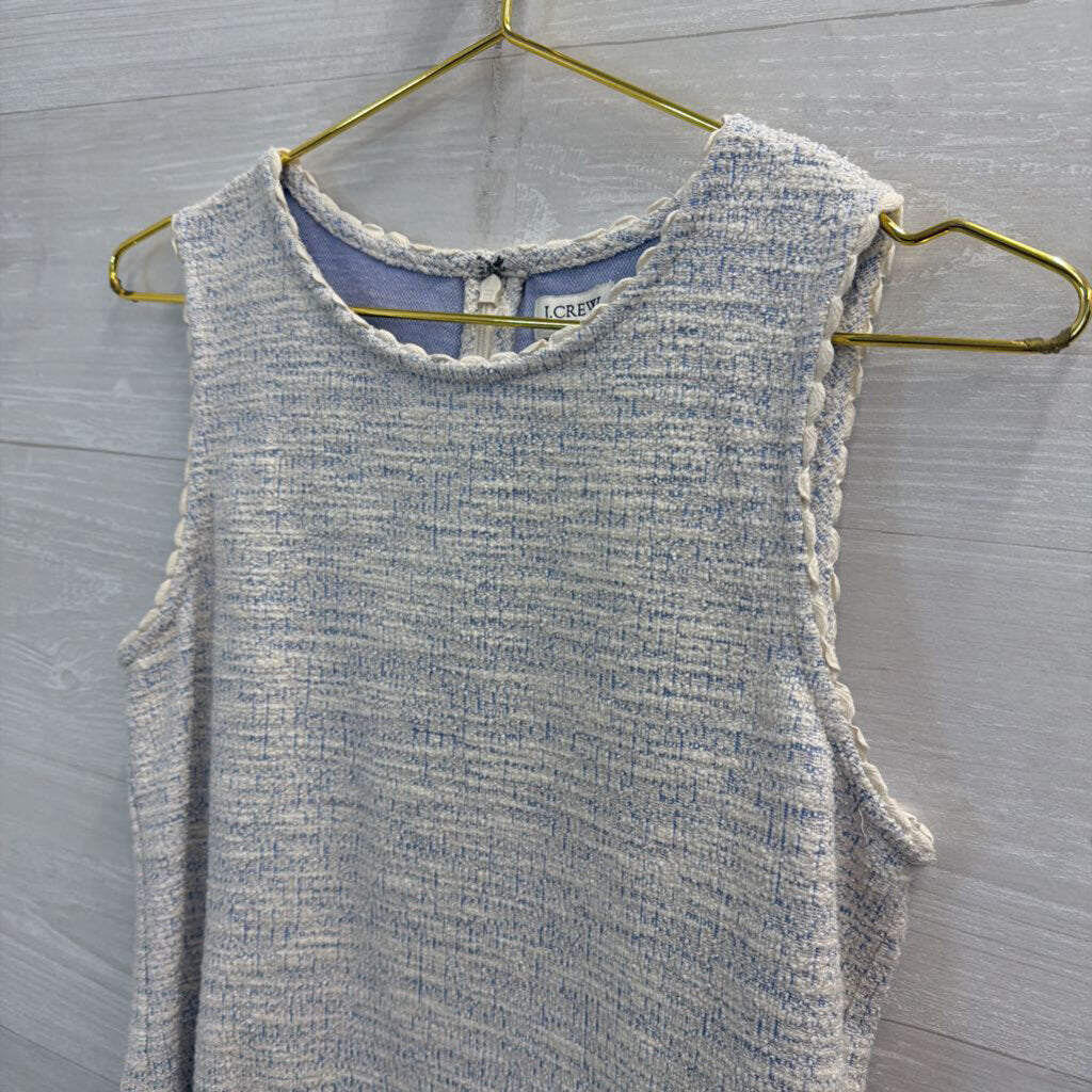 J Crew White/ Blue Textured Tank Top Small