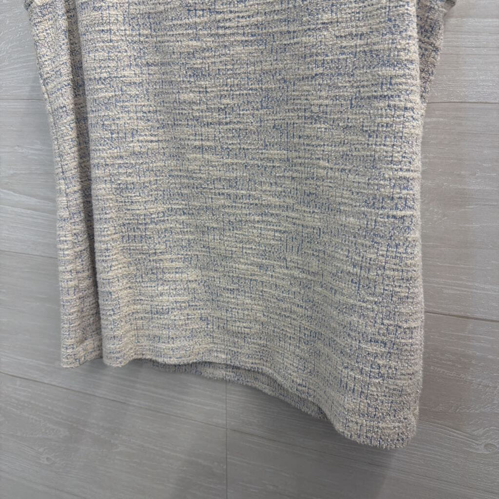 J Crew White/ Blue Textured Tank Top Small